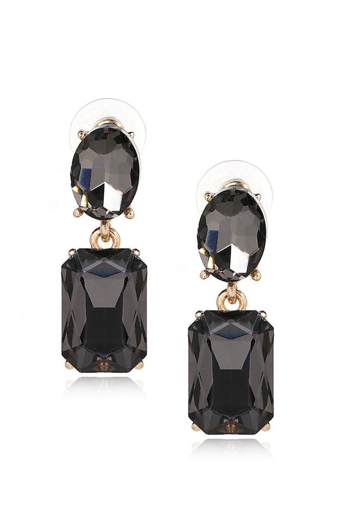 Sasha Σκουλαρίκια με Γκρι Κρύσταλλα