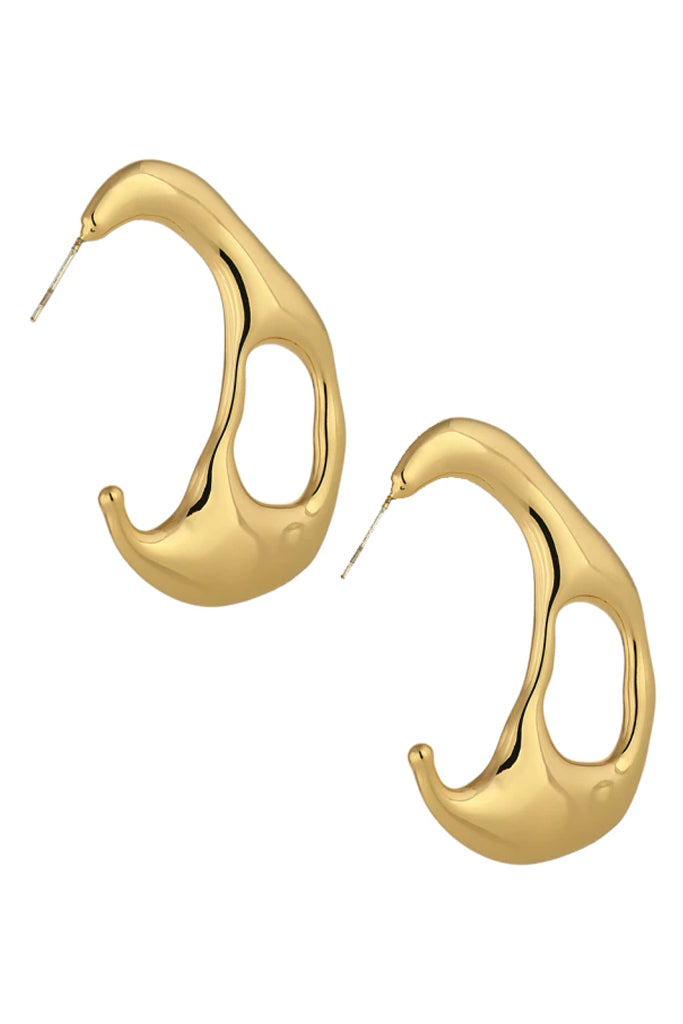 Leavy Χρυσά Σκουλαρίκια Κρίκοι | Κοσμήματα - Σκουλαρίκια