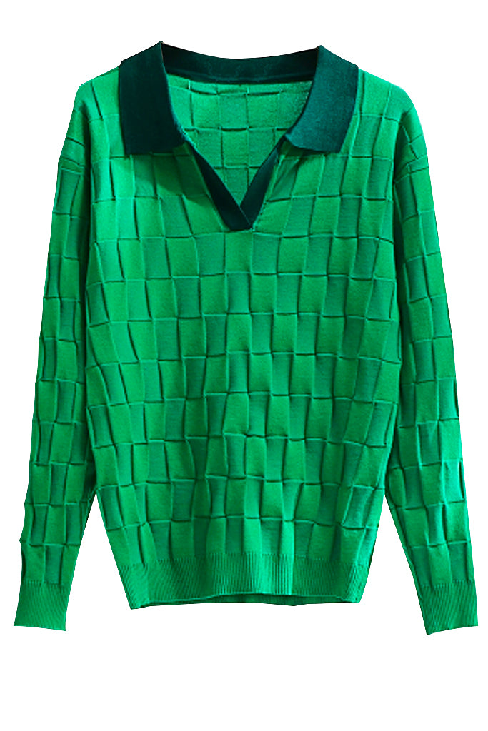 Alira Πράσινο Πλεκτό Σετ Τοπ και Παντελόνι