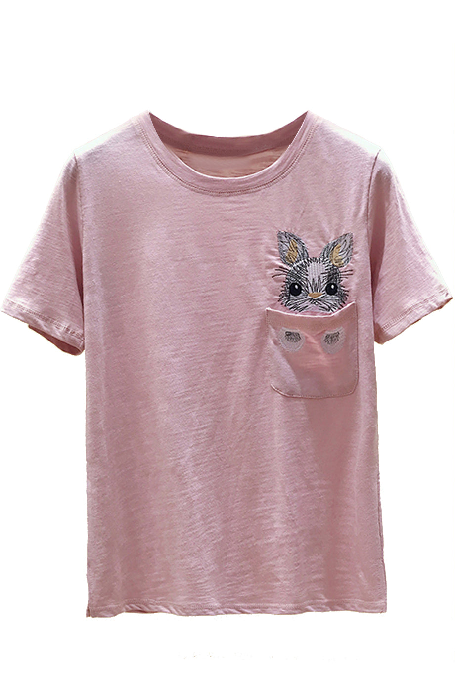 Rabbit Μαύρο Μπλουζάκι με Κέντημα
