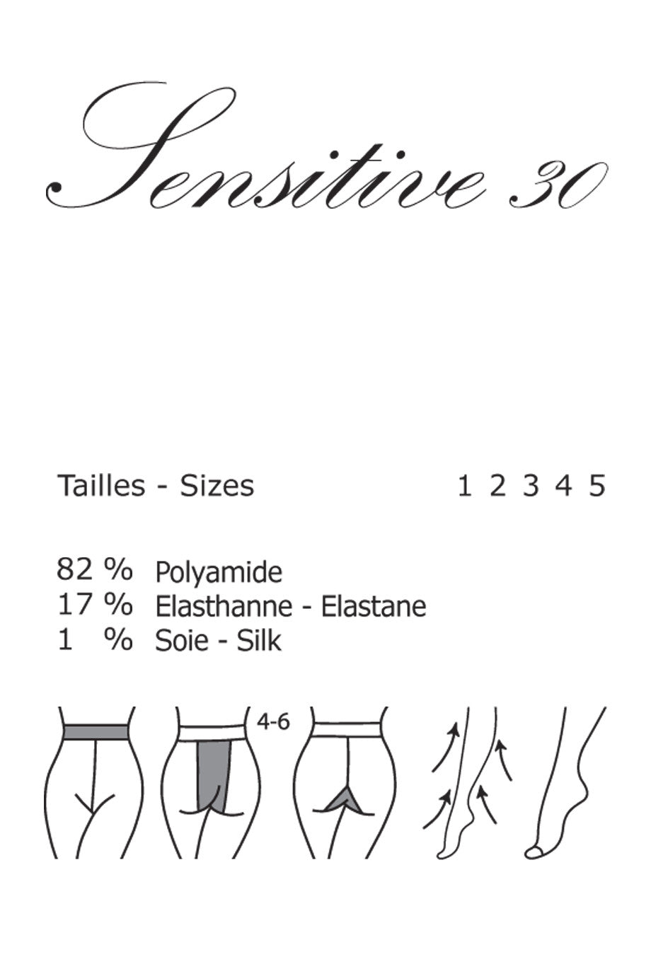 GERBE SENSITIVE 30 Ανθρακί Διάφανο Καλσόν