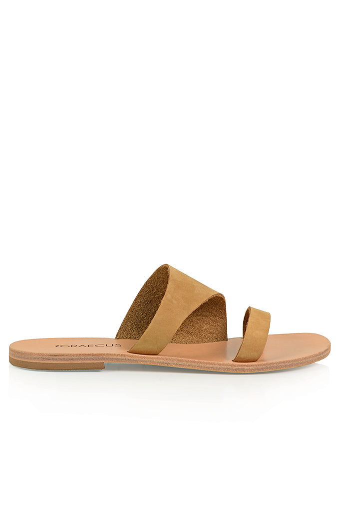 Μπεζ Σουεντ Δερμάτινα Σανδάλια - Graecus | Γυναικεία Παπούτσια