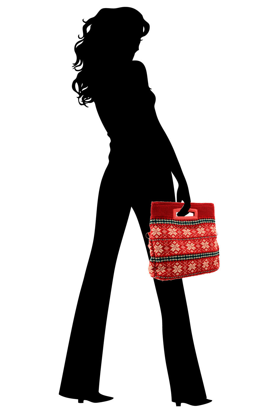 MERILLY Κόκκινη Πλεκτή Τσάντα