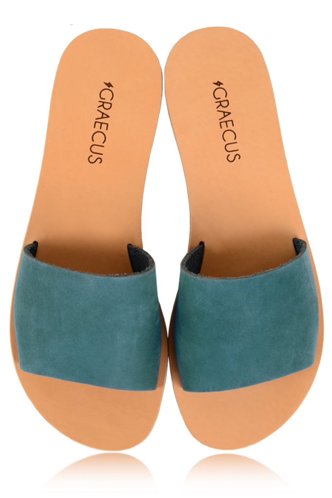 Nike Μπλε Σουεντ Δερμάτινα Σανδάλια