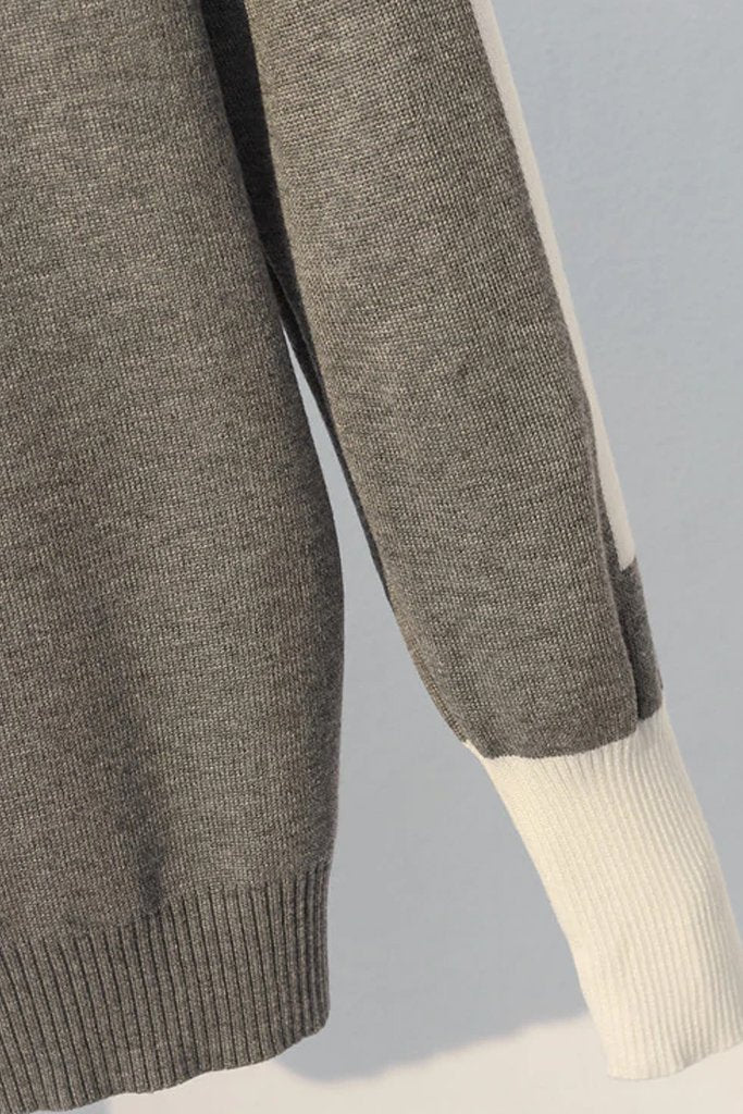 Γκρι Πλεκτό Σετ Τοπ και Παντελόνι | Γυναικεία Ρούχα Πλεκτά Σετ